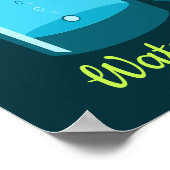 ブルーグラス&カラフェ – 水とレモン! ポスター (角)