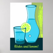 ブルーグラス&カラフェ – 水とレモン! ポスター (正面)