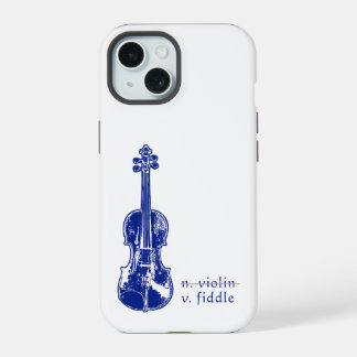 ブルーグラス・カントリーミュージックギフト バイオリン(フィドル)デザイン iPhone 15ケース