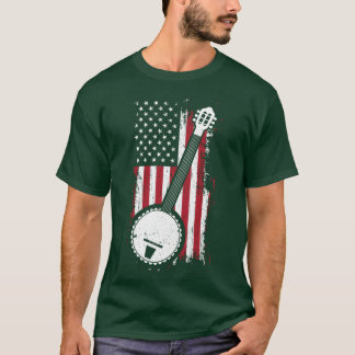 ブルーグラス バンジョー アメリカ 米国旗 ミュージシャン ギフト vin tシャツ