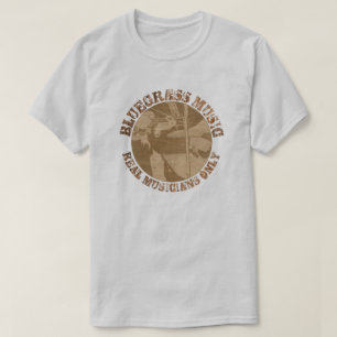 ブルーグラス・ミュージック・実在ミュージシャンのみのウッド・プレーヤー Tシャツ