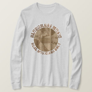 ブルーグラス・ミュージック・実在ミュージシャンのみのウッド・プレー Tシャツ