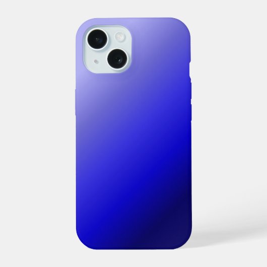 ブルーグラデーションのスマホケース | シンプルモダン iPhone 15ケース (裏面)