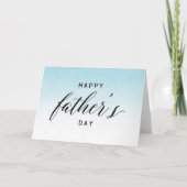 ブルーグラデーションウォーター色ハッピーパパの日 カード (正面)