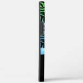 ブルーグラデーショングリッターゼブラストライプボーモノグラム Case-Mate iPhoneケース (裏面 / 右)