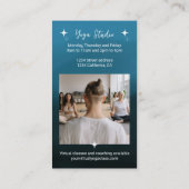 ブルーグラデーションスターヨガインストラクタースタジオ先生 名刺 (裏面)