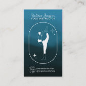 ブルーグラデーションスターヨガインストラクタースタジオ先生 名刺 (正面)