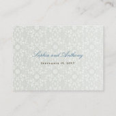 ブルーグラデーションバラダマスクレースエレガントシック結婚ズ プレイスカード (裏面)