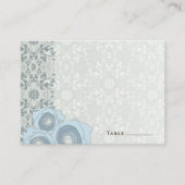 ブルーグラデーションバラダマスクレースエレガントシック結婚ズ プレイスカード (正面)