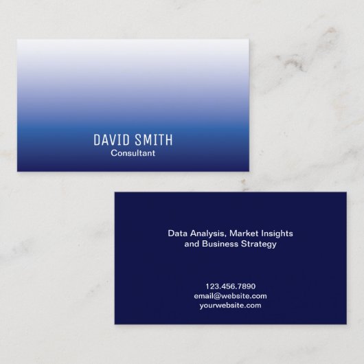ブルーグラデーションプロフェッショナルコンサルタント名刺 名刺 (正面/裏面)