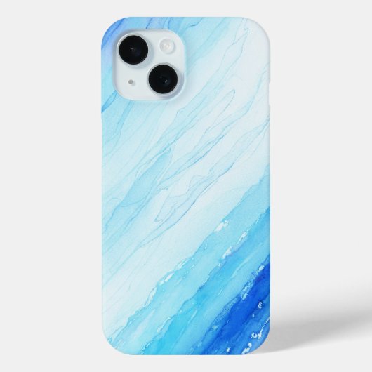 ブルーグラデーション水彩抽象デザイン 携帯ケース Case-Mate iPhoneケース (裏面)