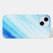 ブルーグラデーション水彩抽象デザイン 携帯ケース Case-Mate iPhoneケース (裏面 (横))