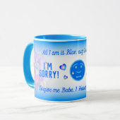 ブルーグラデーション申し訳なく申し訳なくピンクのフローラ謝罪 マグカップ (正面左)