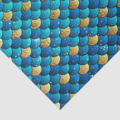 ブルーグラデーション&ゴールド箔きらめくマーメイドはかりで測 薄葉紙 (詳細)