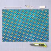 ブルーグラデーション&ゴールド箔きらめくマーメイドはかりで測 薄葉紙 (クラフト)