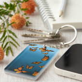 ブルーグラデーション（昆虫）オオカバマダラ、モナーク蝶 キーホルダー (正面右)