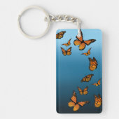 ブルーグラデーション（昆虫）オオカバマダラ、モナーク蝶 キーホルダー (正面)