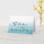 ブルーグラデーション – 私の結婚式の日に私の母に カード (黄色い花)