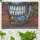 ブルーグラフィティスカル キッチンタオル (折り畳み)