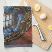 ブルーグラフィティスカル キッチンタオル (四つ折り)