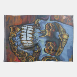 ブルーグラフィティスカル キッチンタオル