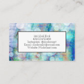 ブルーグラフィティバブル大理石抽象芸術流体アート 名刺 (裏面)