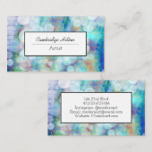 ブルーグラフィティバブル大理石抽象芸術流体アート 名刺 (正面/裏面)