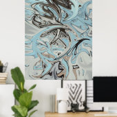 ブルーグラフィティ ポスター (ホームオフィス)