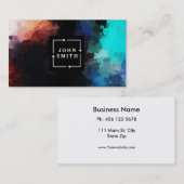 ブルーグラフモダンィティクール抽象芸術アート 名刺 (正面/裏面)