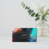 ブルーグラフモダンィティクール抽象芸術アート 名刺 (スタンド正面)