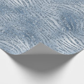 ブルーグラムグリッターゼブラプリント ラッピングペーパー (角)