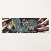 ブルーグランジドラゴンタトゥーブルー ヨガマット (正面(横))