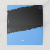 ブルーグランジブラックバー（ユダヤ教の）バル・ミツバー折り畳み プレイスカード (外部開封)