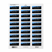 ブルーグランジブラック差出人住所 ラベル (フルシート)