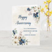 ブルーグランドドーター結婚&夫の記念日 カード (黄色い花)