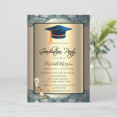 ブルーグラードキャップ、ワイン、ガラスシャンパン 招待状 (スタンド正面)