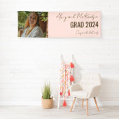 ブルーグラードフォト金ゴールド文字卒業バナー 横断幕 (インサイチュ)