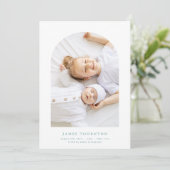 ブルーグリカスタムーン2枚フォトベビー誕生 案内状 (スタンド正面)