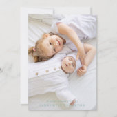 ブルーグリカスタムーン2枚フォトベビー誕生 案内状 (裏面)