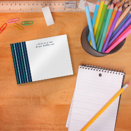 ブルーグリストライプンパーソナライズされたチルドレン ノートカード