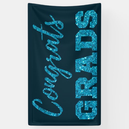 ブルーグリッターおめでとうズGrads 横断幕 (縦)