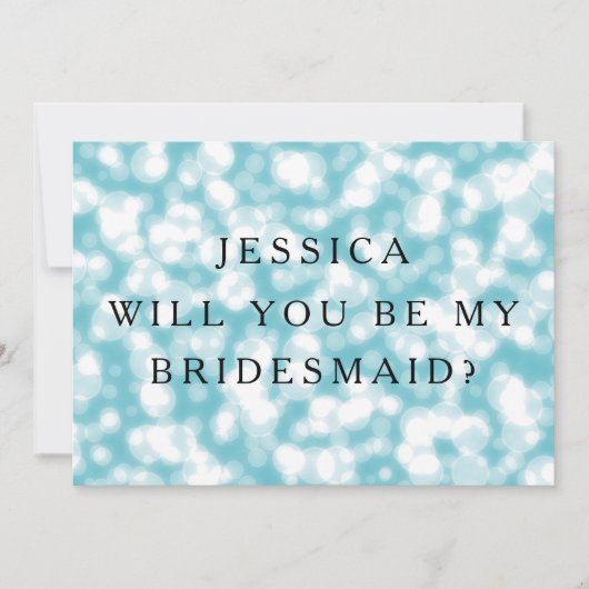 ブルーグリッターが私の花嫁になる 招待状 (正面)