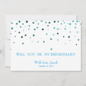 ブルーグリッターが私の花嫁招待状 招待状 (正面)