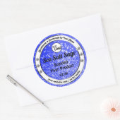 ブルーグリッターきらめくスター製品ラベルのロゴ ラウンドシール (封筒)