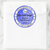 ブルーグリッターきらめくスター製品ラベルのロゴ ラウンドシール (バッグ)