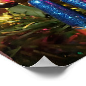 ブルーグリッターくるみ割り兵士のクリスマス装飾 ポスター (角)