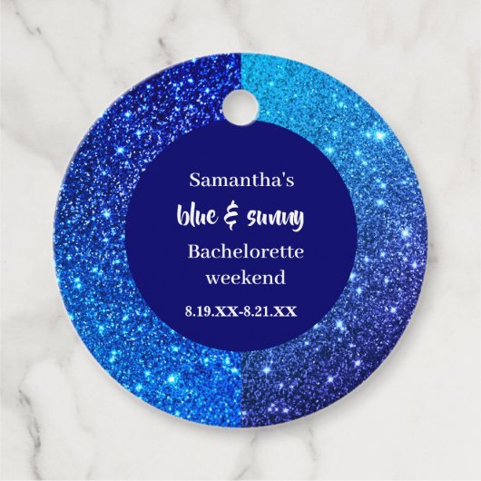 ブルーグリッターのバチェロレッテパーティー フェイバータグ (正面)