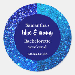 ブルーグリッターの花嫁お披露目パーティー ラウンドシール