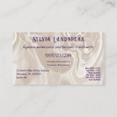 ブルーグリッターまつ毛&ベージュクリームマーブル 名刺 (裏面)