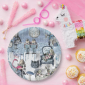 ブルーグリッターアイスアリスinワンダーランド ペーパープレート (パーティー)